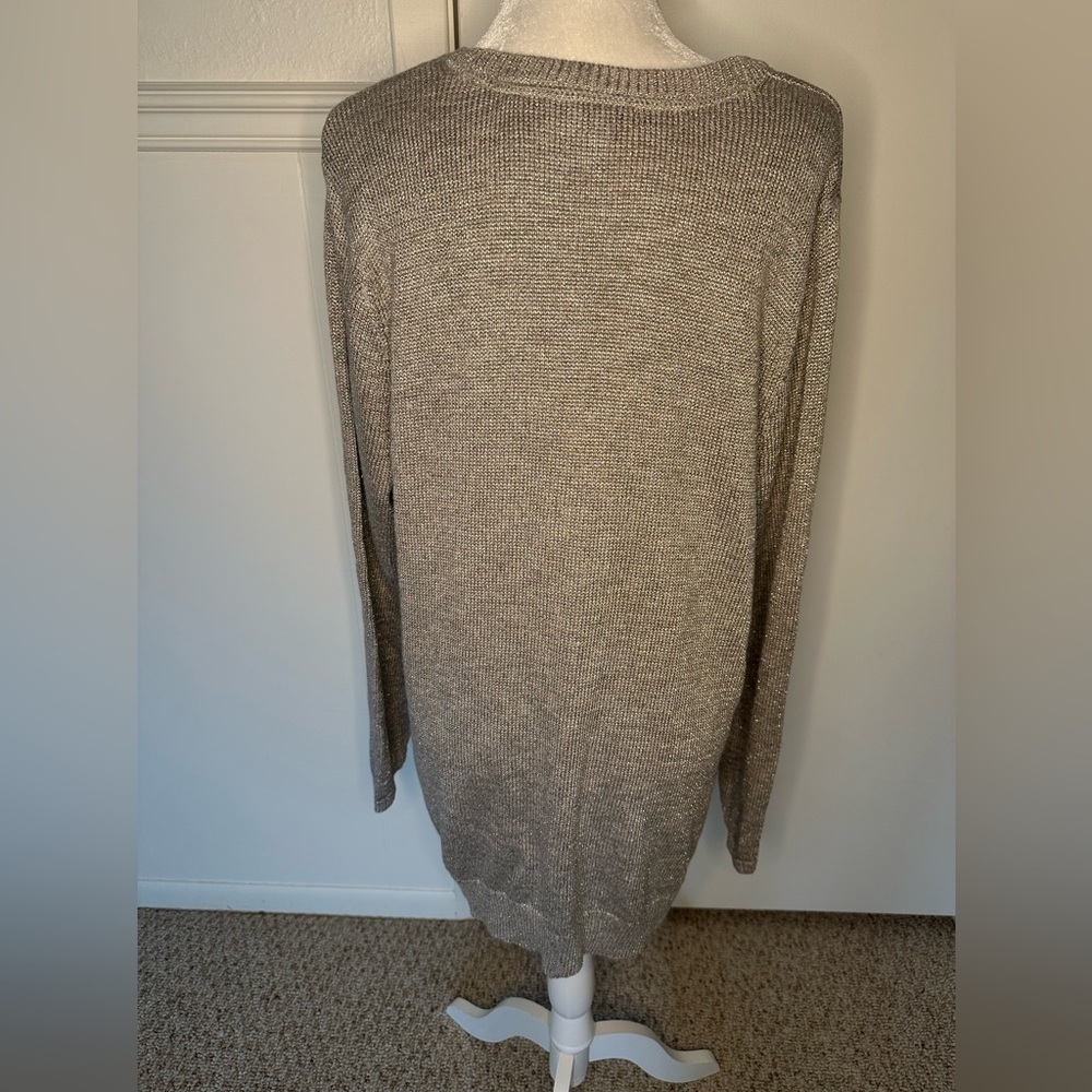 J.Jill silver metallic longsleeve size XL - Picture 3 of 6
